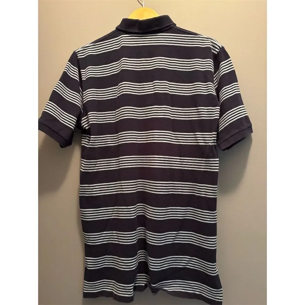 Polo Ralph Lauren Men's Large Blue Striped Short Sleeve Polo Shirt